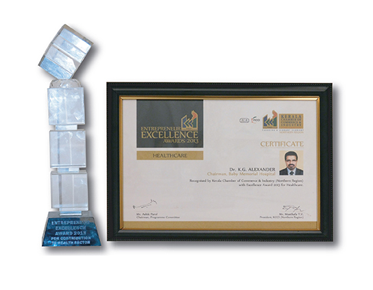 Entrepreneurial excellence award kerala chamber of commerce and industries – 2013